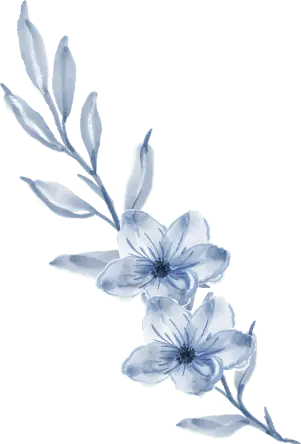 Graceful blue floral arrangement - luxurious salon decor for a soothing experience